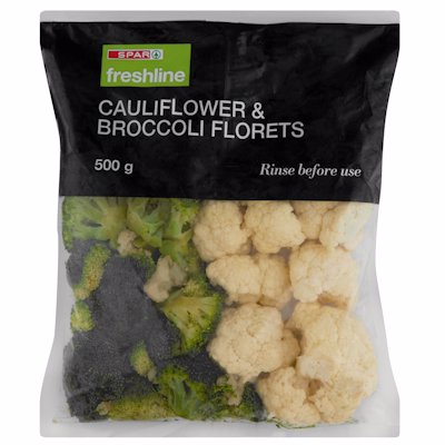 FRESHLINE CAULIFLOWER BROCCOLI FLORETS 350G