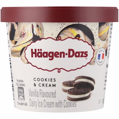 HAAGENDAZS ICE CREAM COOKIES & CREAM 100ML