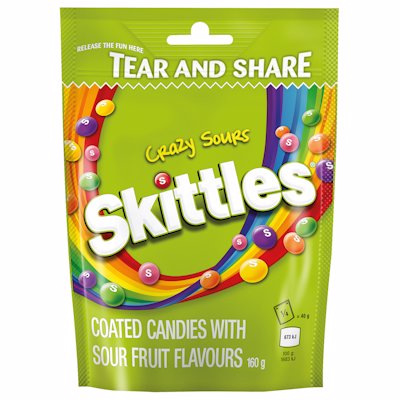 SKITTLES CANDY SOURS 160GR