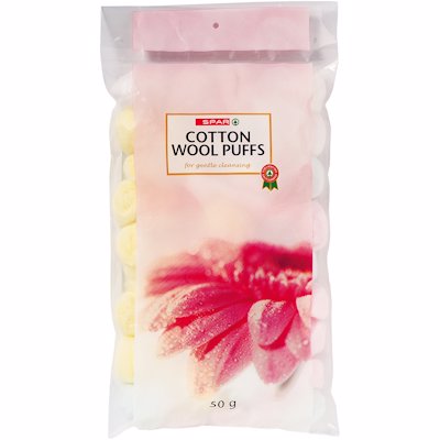 SPAR COTTONWOOL PUFFS 50GR