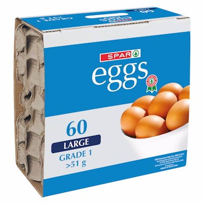 SPAR EGGS LARGE 60'S