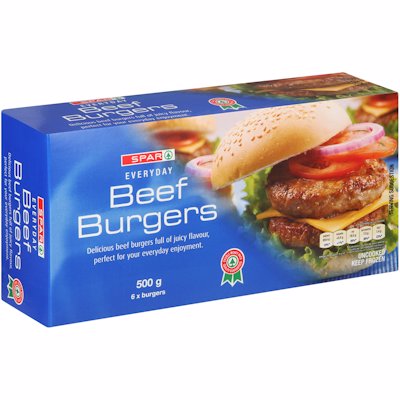 SPAR BEEF BURGERS 500G