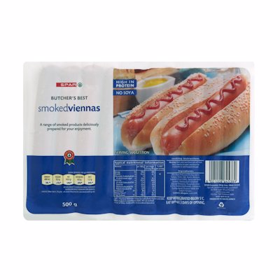 SPAR SMOKED VIENNAS 500GR