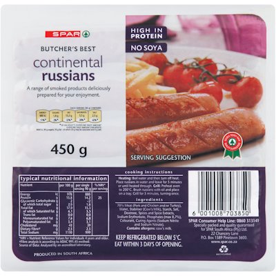 SPAR CONTINENTAL RUSSIANS 450GR