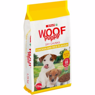 SPAR WOOF PUPPY CHICKEN & RICE FLAVOUR 1.75K