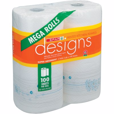 SPAR KITCHEN TOWELS MEGA BRIGHT 2'S