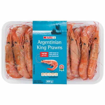 SPAR ARGENTINIAN KING PRAWNS 800G