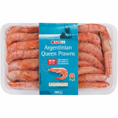 SPAR ARGENTINIAN QUEEN PRAWNS 800GR