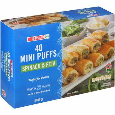 SPAR MINI PUFFS SPINACH & FETA 40'S