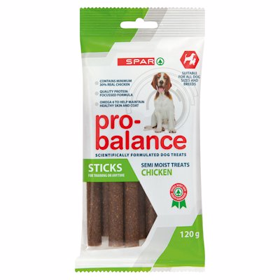 SPAR PRO-BALANCE DOG STICKS CHICKEN 120GR