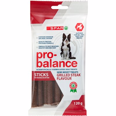 SPAR PRO-BALANCE DOG STICK STEAK 120GR