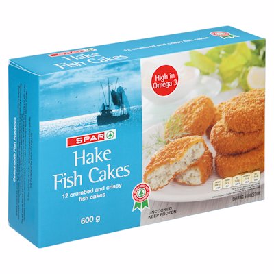 SPAR HAKE FISH CAKES CRUMBED 600GR