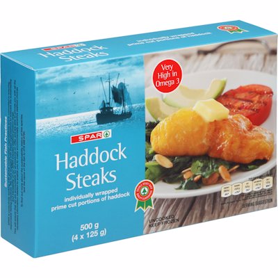 SPAR HADDOCK PORTIONS 500G