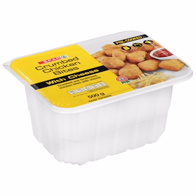 SPAR CRUMBED CHICKEN BITES WITH CHEESE 500GR