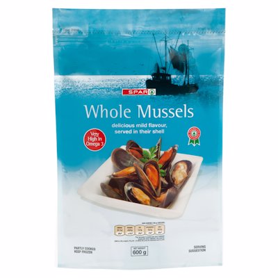 SPAR WHOLE MUSSELS 600GR