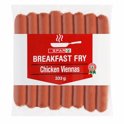 SPAR BREAKFAST FRY CHICKEN VIENNAS 333GR