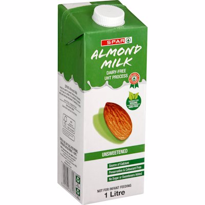 SPAR MILK ALMOND UNSWEETENED 1L