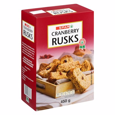 SPAR CRANBERRY RUSKS 450GR