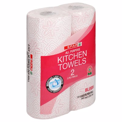 SPAR KITCHEN TOWELS BLUSH 2 PLY 2'S