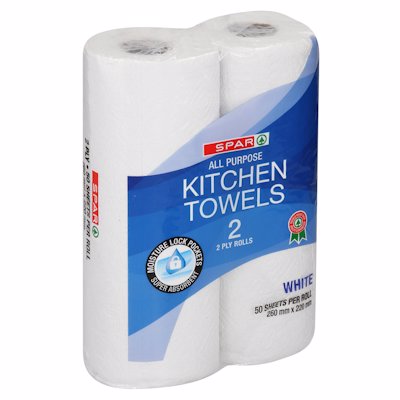 SPAR KITCHEN TOWEL WHITE 2 PLY 2'S