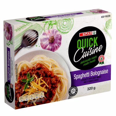 SPAR QUICK CUISINE SPAGHETTI BOLGNAISE 320GR