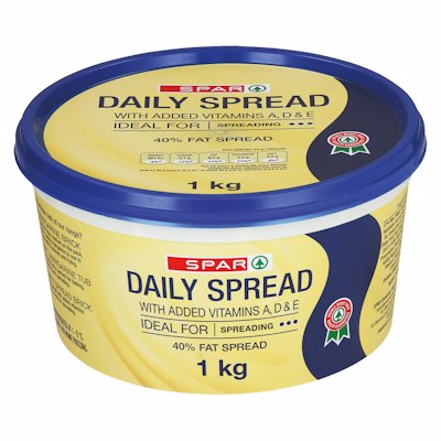 SPAR DAILY SPREAD 40% FAT TUB 1KG