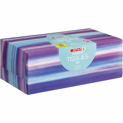 SPAR RAINBOW FACIAL TISSUES 200'S