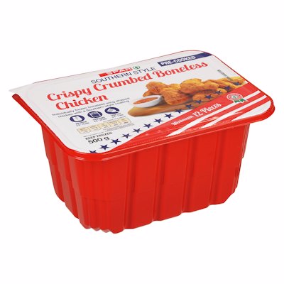 SPAR CRISPY CRUMBED BONELESS CHICKEN 500GR