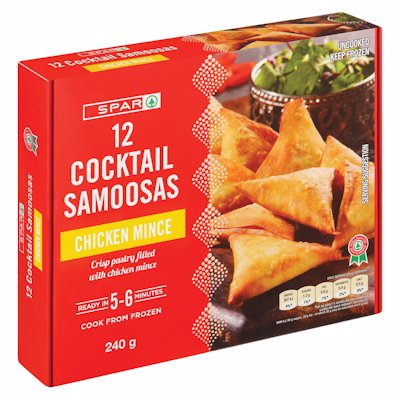 SPAR COCTAIL SAMOOSAS CHICKEN MINCE 12'S