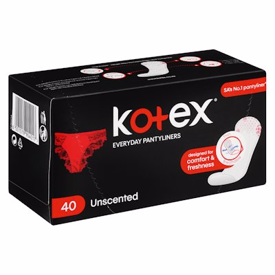 KOTEX EVERYDAY PANTY LINERS UNCENTED 40'S