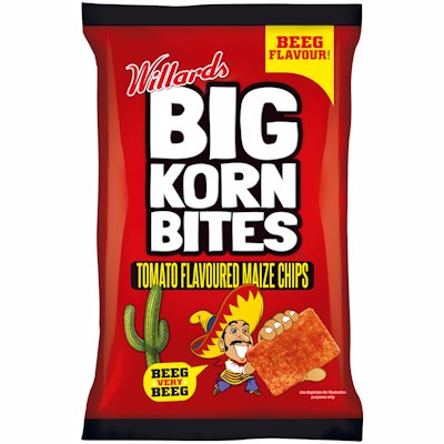 WILLARDS BIG KORN BITES TOMATO FLAVOUR 120GR