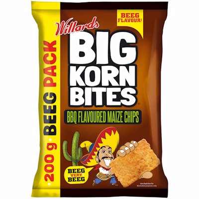 WILLARDS BIG KORN BITES BBQ FLAVOUR 200GR