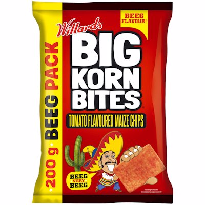 WILLARDS BIG KORN BITES TOMATO FLAVOUR 200GR