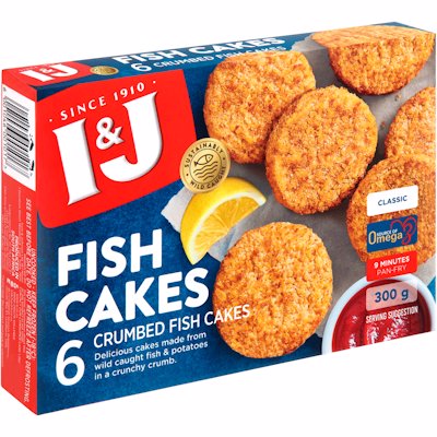 I & J CRUMBED FISH CAKES 300G