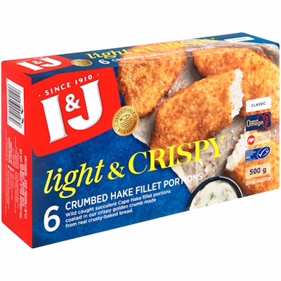 I & J CRUMBED FILLET PORTIONS CLASSIC 500G