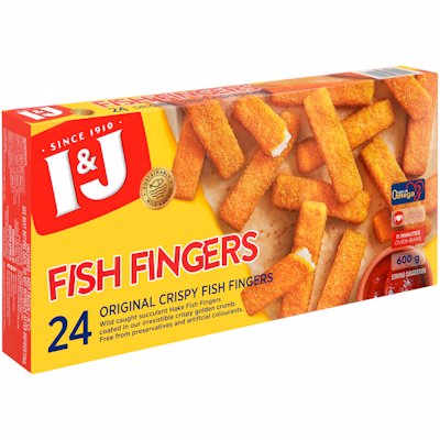 I & J ORIGINAL FISH FINGERS CRUMBED 600GR