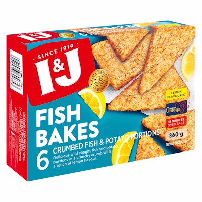 I & J FISH BAKES LEMON FLAVOURED 360GR