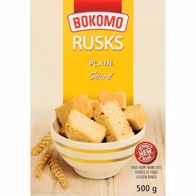 BOKOMO RUSKS SLICED PLAIN 500G