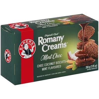 BAKERS ROMANY CREAMS MINT CHOC FLAVOURED 200GR