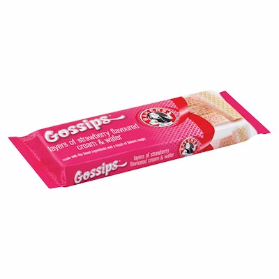 BAKERS GOSSIP WAFER STRAWBERRY FLAVOURED 100G