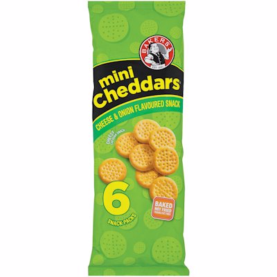 BAKERS MINI CHEDDARS CHEESE & ONION 198GR