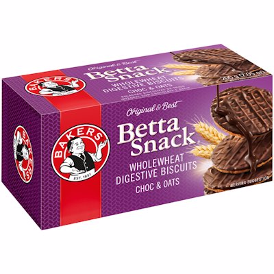 BAKERS BETTA SNACK CHOC & OATS 200G