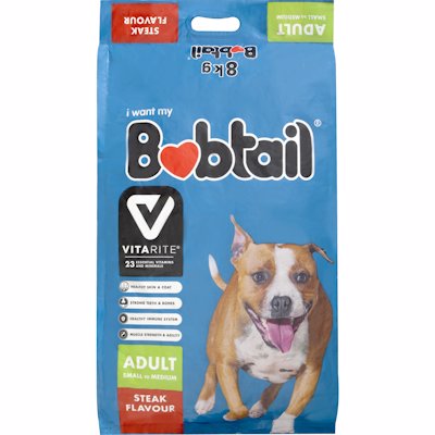 BOBTAIL STEAK FLAVOUR SMALL / MEDIUM ADULT 8KG