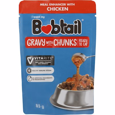 BOBTAIL GRAVY WITH CHUNKS CHICKEN FLAVOUR 85GR