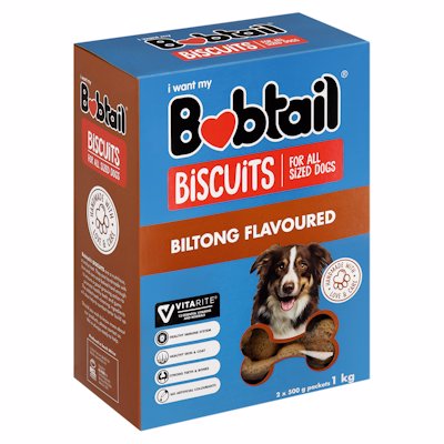 BOBTAIL BILTONG FLAVOUR DOG BISCUITS 1KG