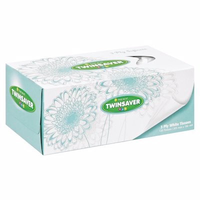 TWINSAVER FACIAL TISSUES 3 PLY SPRING 120'S