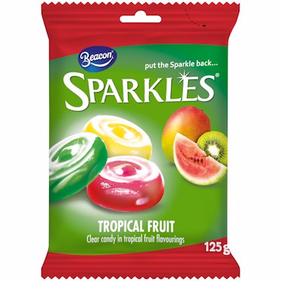 BEACON SPARKLES TROPICAL FRUIT FLAVOURS 125GR