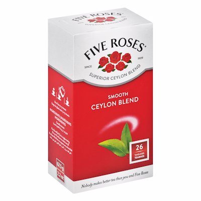 FIVE ROSES TAGLESS TEA BAGS 26'S