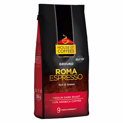 HOUSE OF COFFEES GROUND ROMA ESPRESSO 9 250GR