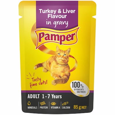 FRISKIES TURKEY & LIVER FLAVOUR IN GRAVY 85GR